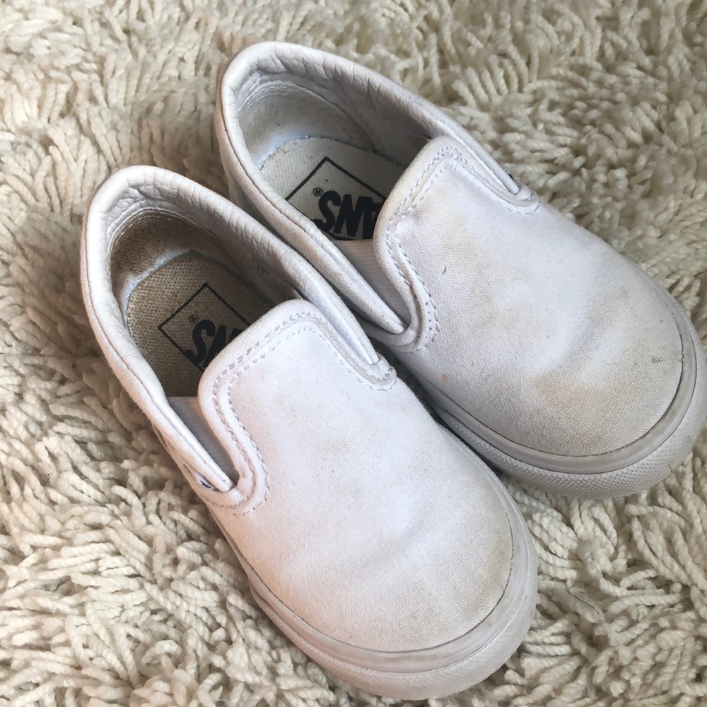White Slip On Vans